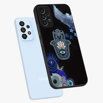 Mystic Hand Aura Glass Case displayed in angled mockup highlighting magical aura design with spiritual aesthetic style.