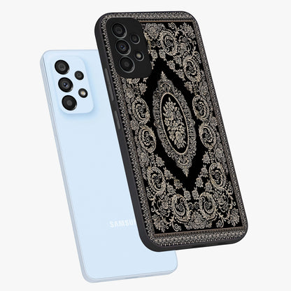 Noir Bloom Elegance Glass Case displayed in angled mockup highlighting refined flower design with stylish noir aesthetic.