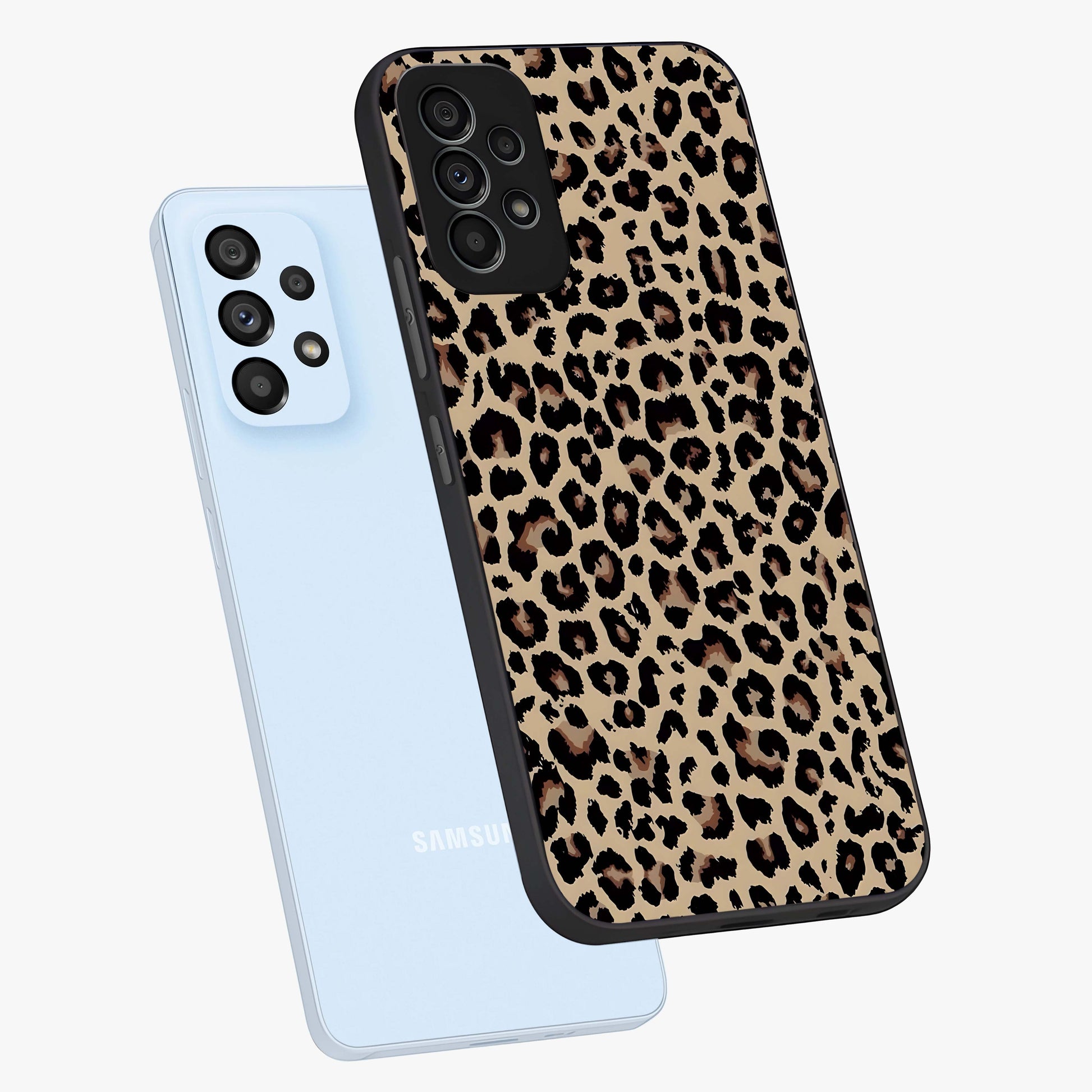 Savage Chic Pattern Glass Case displayed in angled mockup highlighting bold fashion inspired design with chic aesthetic.