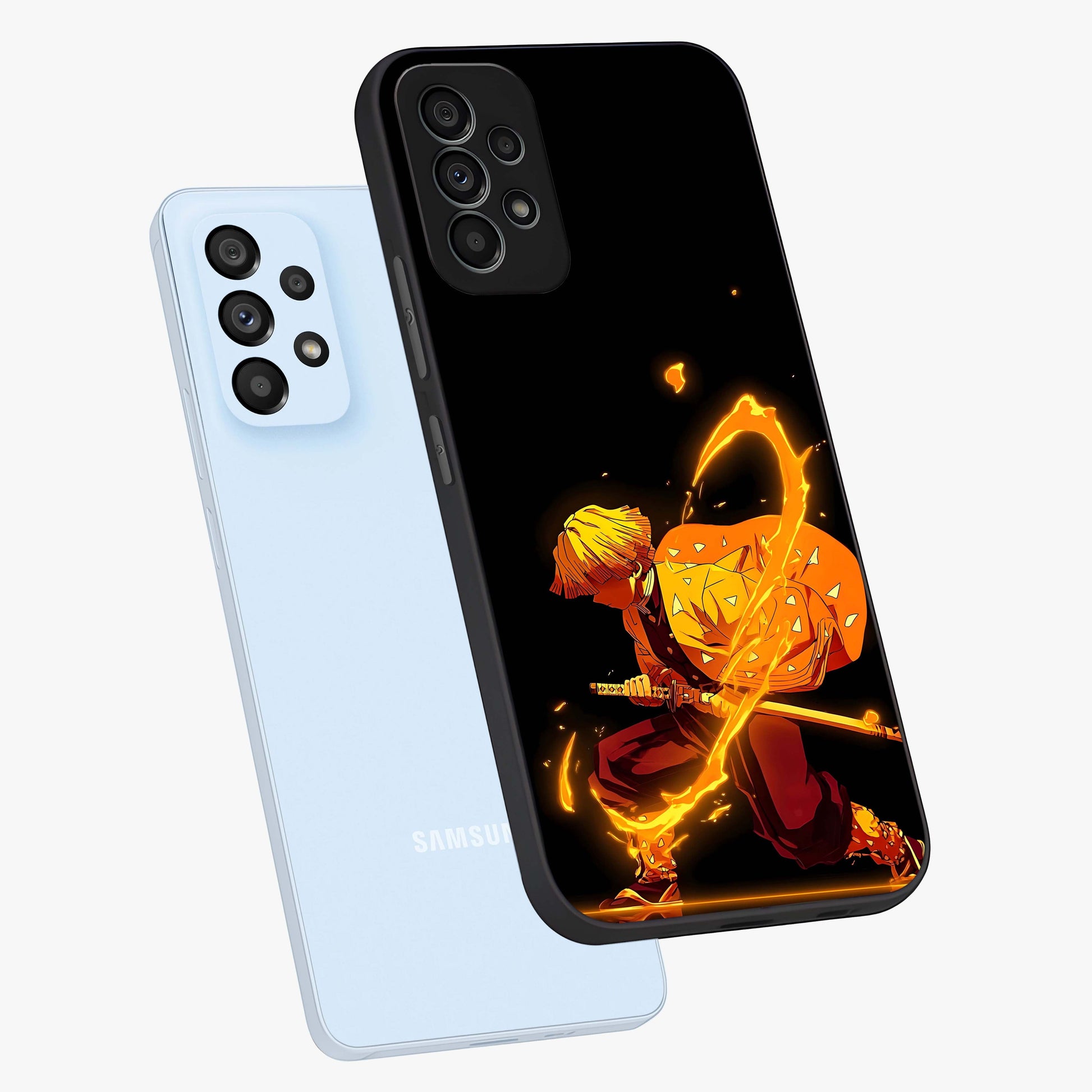 Thunder Flame Execution Glass Case displayed in angled mockup highlighting dramatic fire themed design with intense fantasy aesthetic.
