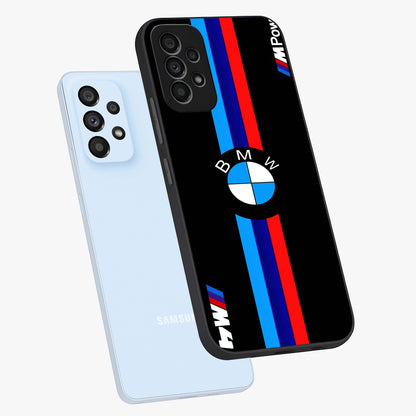 Turbo BMW Beast Glass Case displayed in angled mockup highlighting sleek racing car design with bold automotive aesthetic.