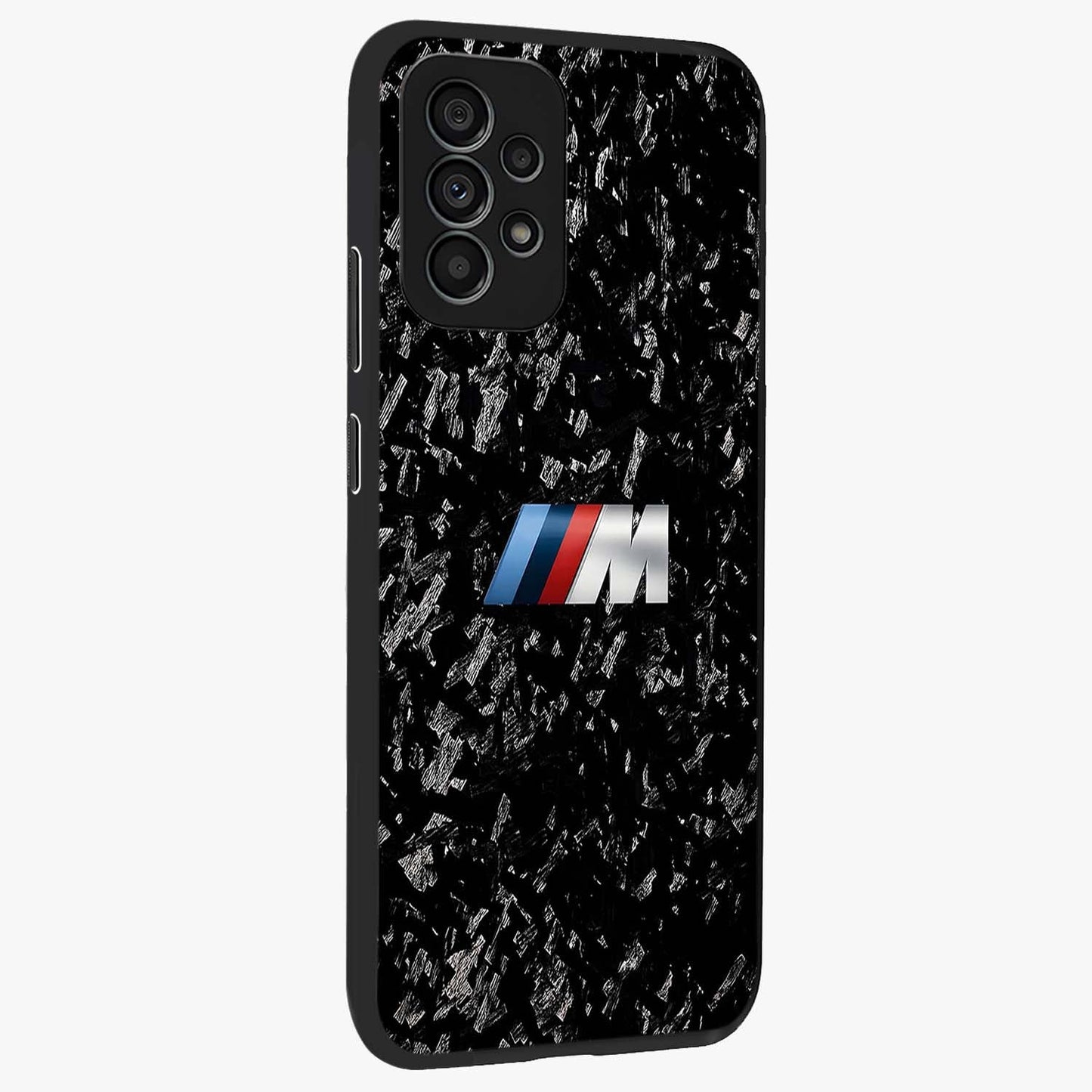 Carbon Speed Mark Glass Case upright view showcasing modern carbon speed graphic with bold automotive theme.