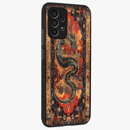 Inferno Dragon Soul Glass Case upright view showcasing intense dragon artwork with fantasy fire theme.