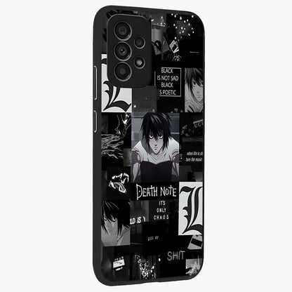 Midnight Chaos Mind Glass Case upright view showcasing expressive abstract artwork with bold dark theme.