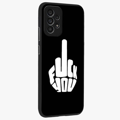 Rebel Mode On Glass Case upright view showcasing striking statement artwork with bold rebellious theme.