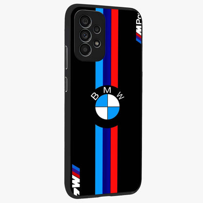 Turbo BMW Beast Glass Case upright view showcasing powerful car artwork with modern motorsport theme.