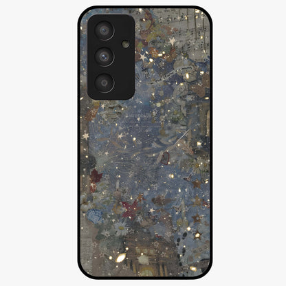 Aesthetic Astrolophia Glass Case showing flat back view with dreamy aesthetic design and glossy glass finish.