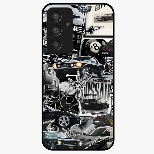 Aesthetic Dark Love Glass Case showing flat back view with dark romantic artwork and glossy glass finish.