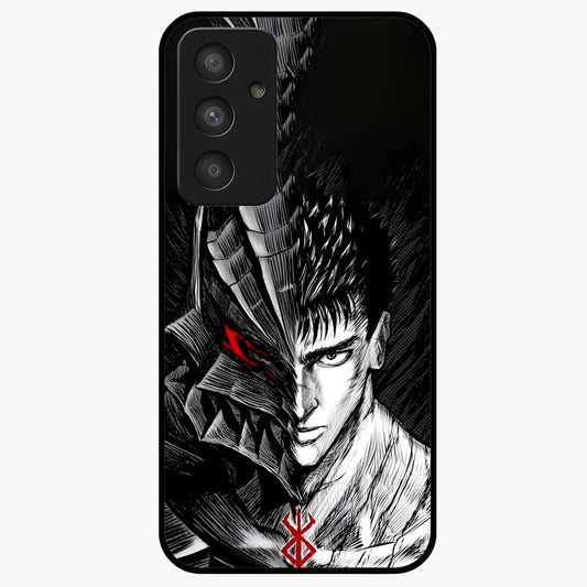 Berserker Blood Oath Glass Case showing flat back view with fierce warrior inspired artwork and glossy glass finish.