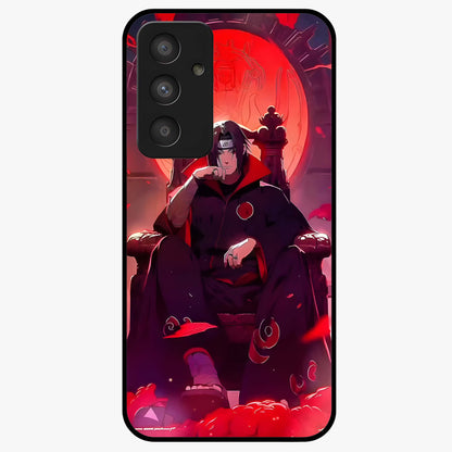 Blood Moon Sovereign Glass Case showing flat back view with mystical blood moon artwork and glossy glass finish.