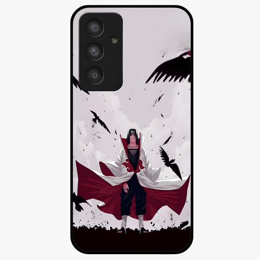 Crimson Crow Ascension Glass Case showing flat back view with mystical crow artwork and glossy glass finish.