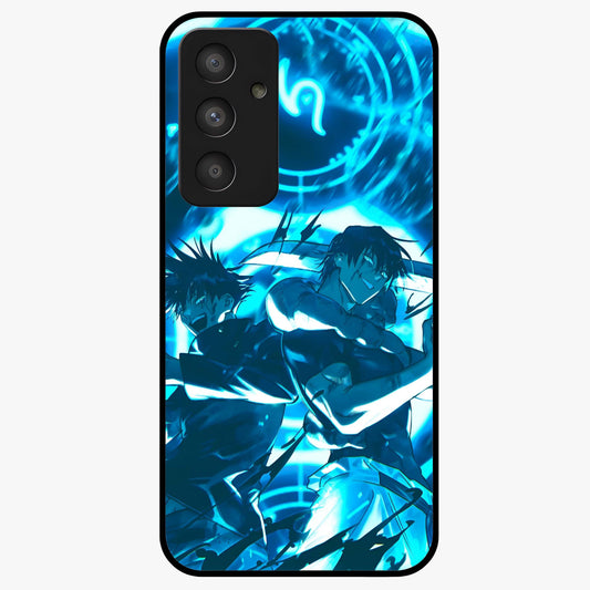 Cursed Energy Clash Glass Case showing flat back view with intense cursed energy artwork and glossy glass finish.