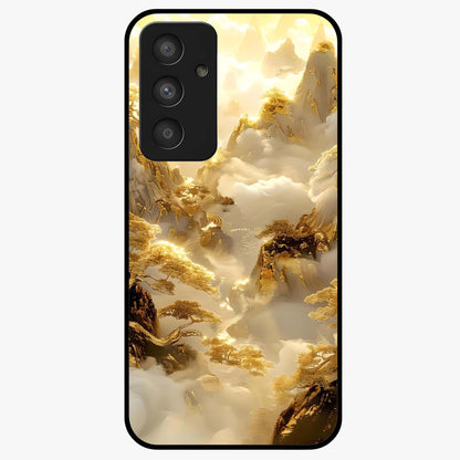Gates Of Illumination Glass Case showing flat back view with mystical illuminated gate artwork and glossy glass finish.