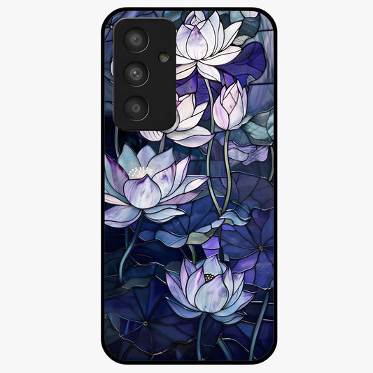 Gloss Petal Rush Glass Case showing flat back view with glossy flower petal artwork and smooth glass finish.