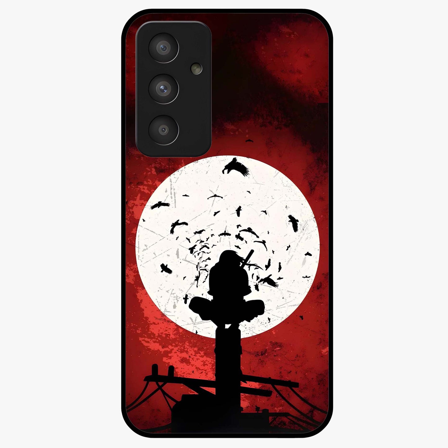 Itachi Limited Edition Naruto Anime Glass Case showing flat back view with iconic anime character artwork and glossy glass finish.