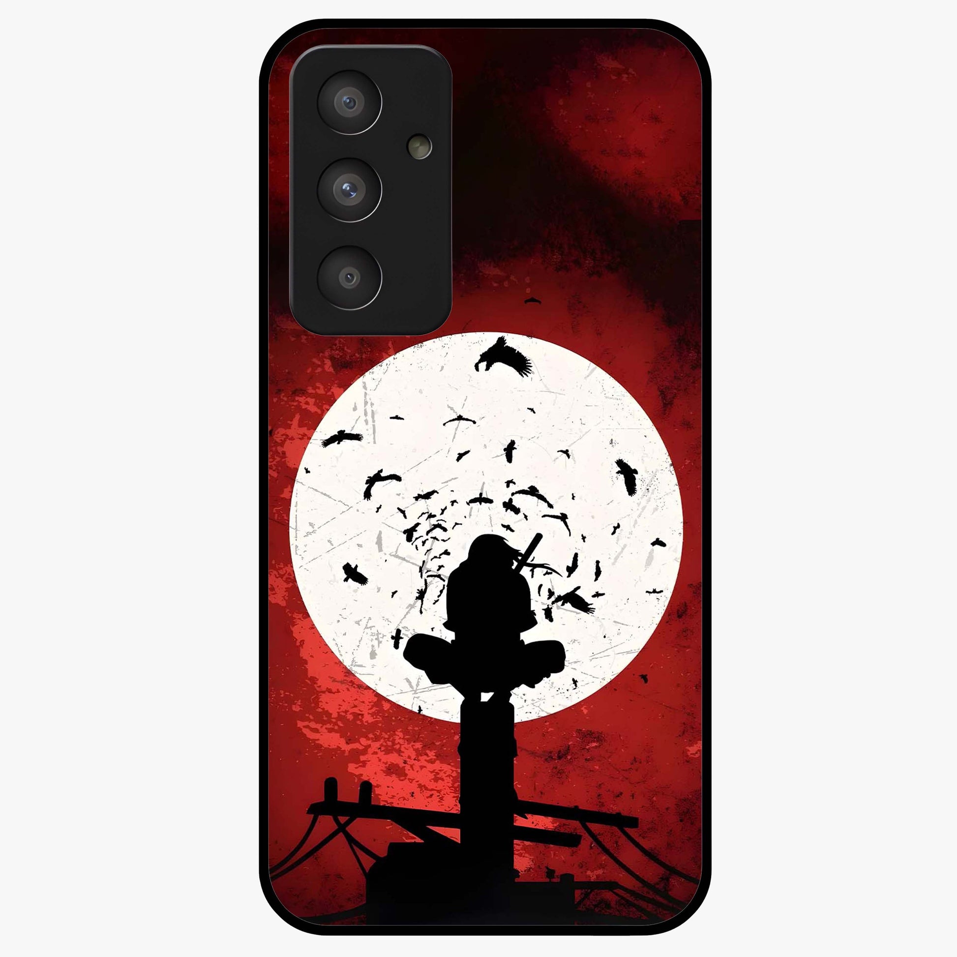 Itachi Limited Edition Naruto Anime Glass Case showing flat back view with iconic anime character artwork and glossy glass finish.