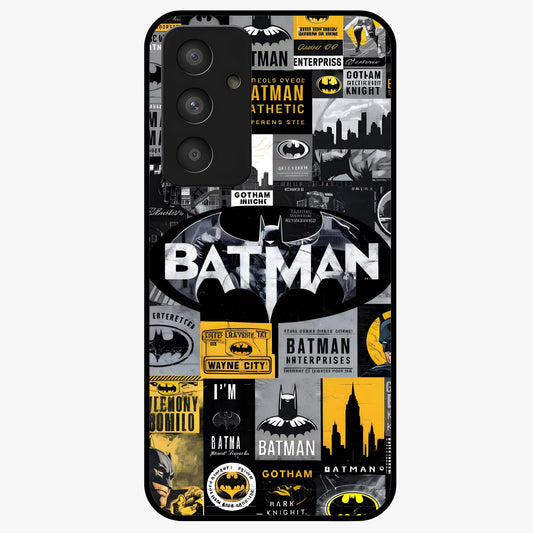 Knight Gotham Rise Glass Case showing flat back view with dark hero inspired artwork and glossy glass finish.
