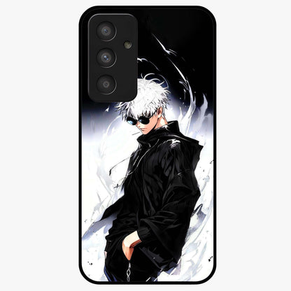 Limitless Shadow King Glass Case showing flat back view with powerful shadow warrior artwork and glossy glass finish.