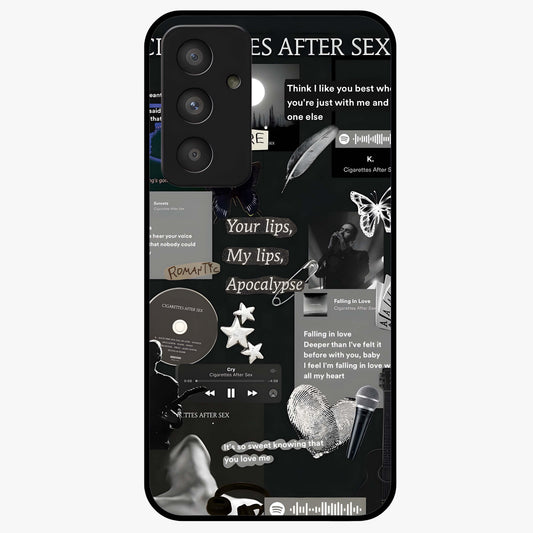 Midnight Love Echo Glass Case showing flat back view with romantic midnight themed artwork and glossy glass finish.