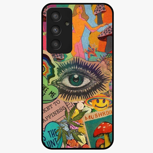 Mystic Eye Wonderland Glass Case showing flat back view with mystical eye themed artwork and glossy glass finish.