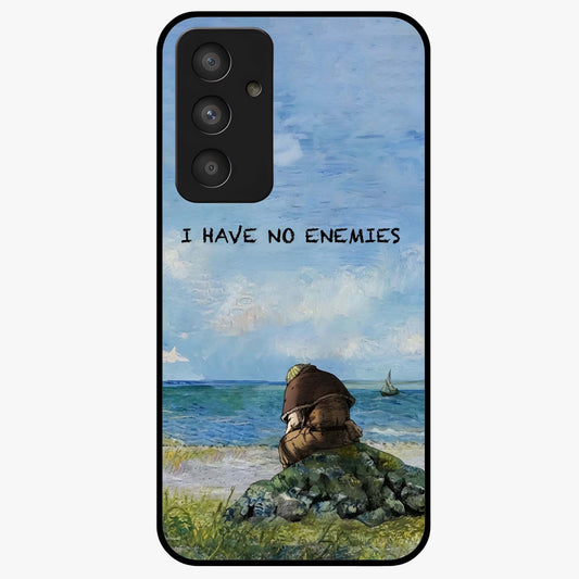 Peace Beyond War Glass Case showing flat back view with symbolic peace themed artwork and glossy glass finish.