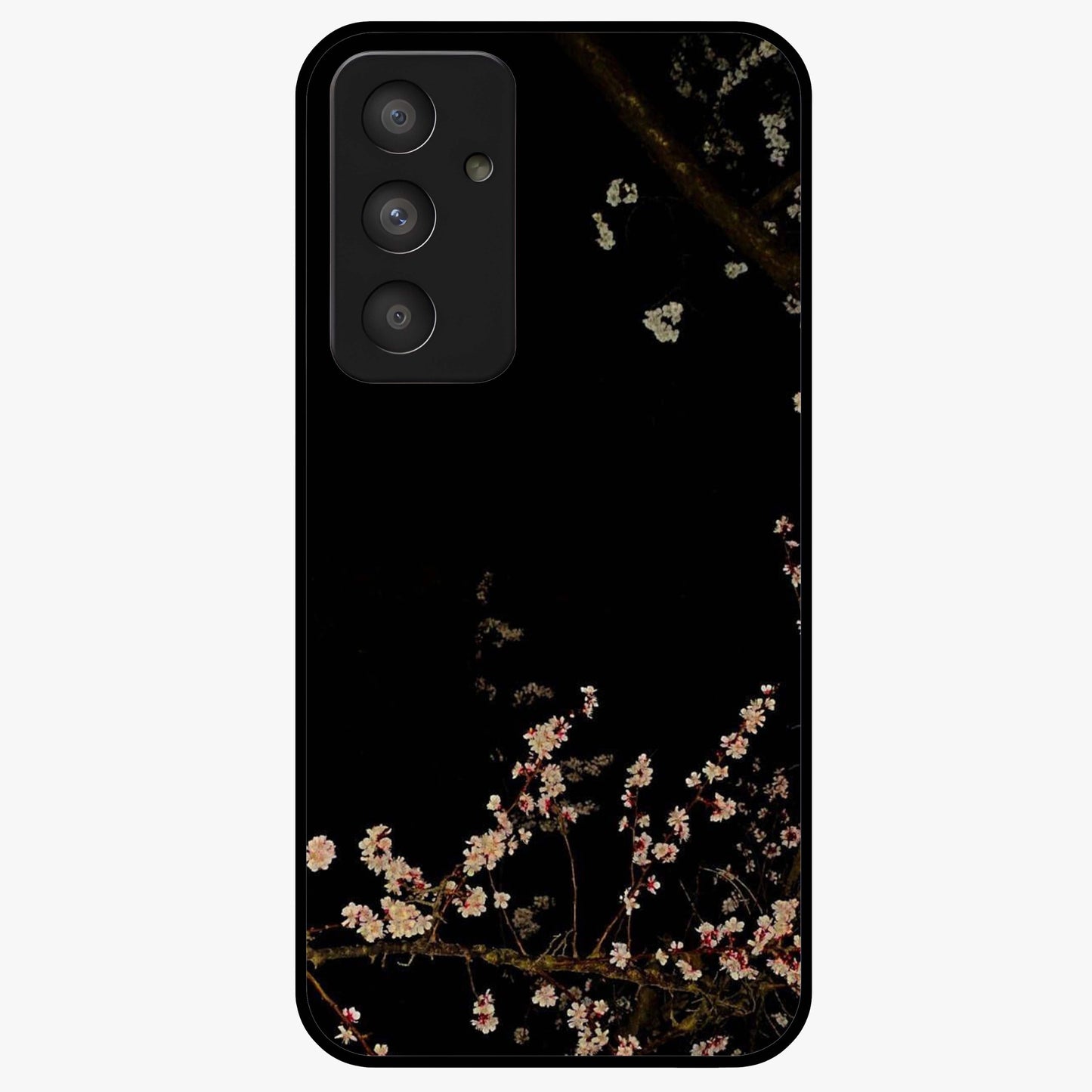 Petal Moon Light With Custom Name Glass Case showing flat back view with floral moonlight artwork and personalized name design.