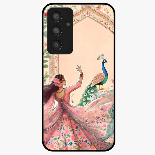Royal Grace Muse Glass Case showing flat back view with elegant artistic artwork and glossy glass finish.