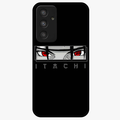 Scarlet Gaze Dominance Glass Case showing flat back view with striking red themed artwork and glossy glass finish.