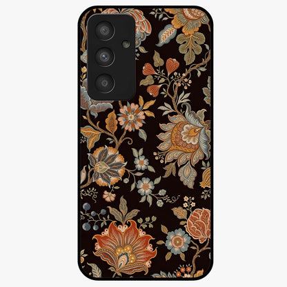 Vintage Floral Dream Glass Case showing flat back view with classic floral artwork and glossy glass finish.