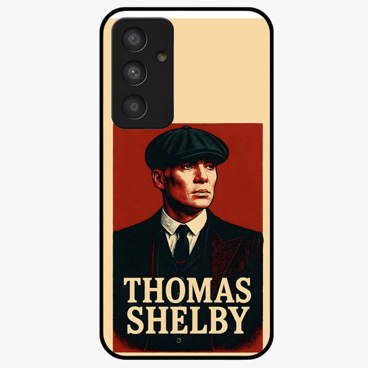 Vintage Mafia Authority Glass Case showing flat back view with bold vintage mafia inspired artwork and glossy glass finish.