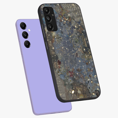 Aesthetic Astrolophia Glass Case displayed in angled mockup highlighting artistic aesthetic elements and smooth glass surface.
