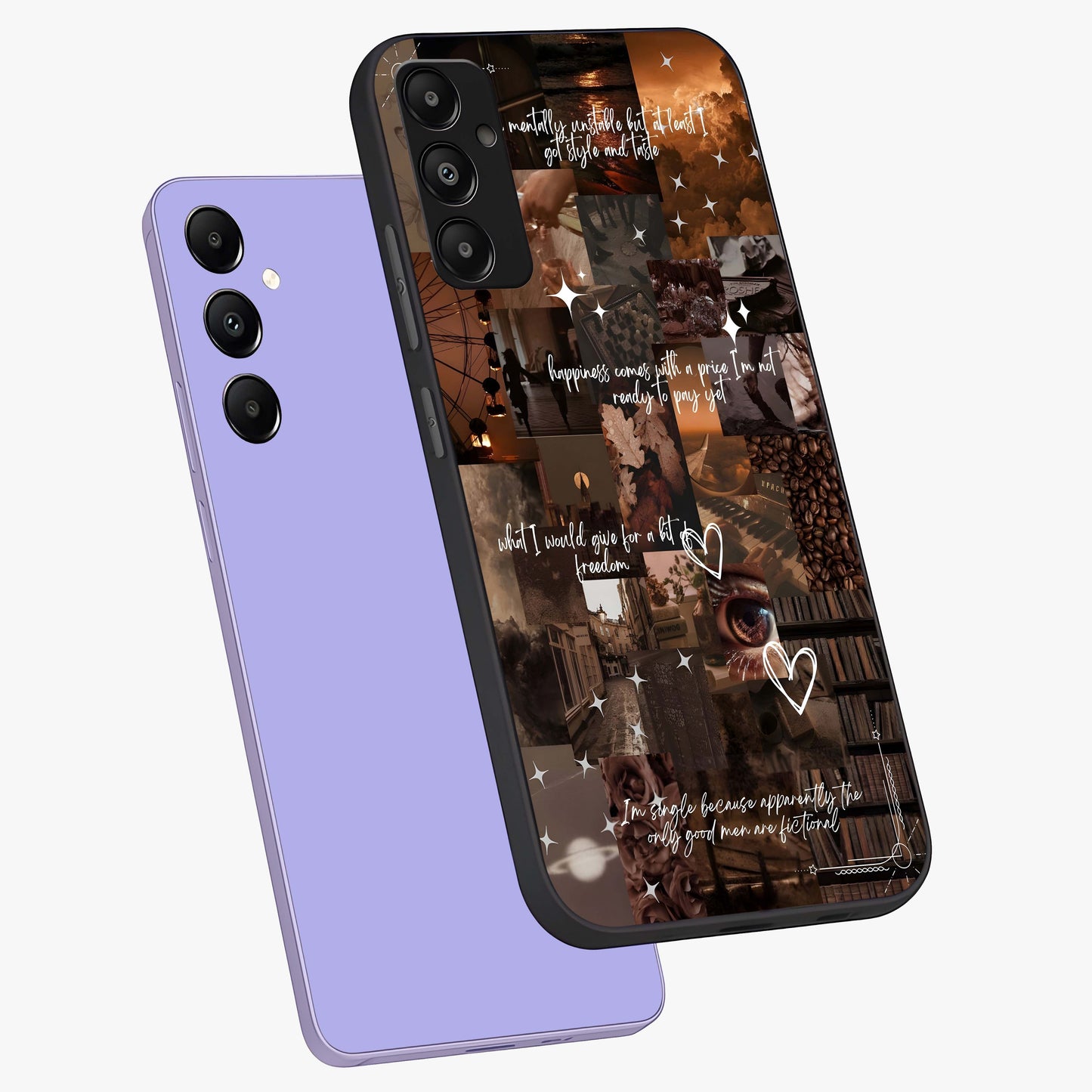 Bittersweet Aesthetic Chaos Glass Case displayed in angled mockup highlighting expressive abstract artwork and edgy aesthetic theme.