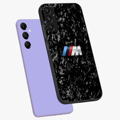 Carbon Speed Mark Glass Case displayed in angled mockup highlighting racing inspired carbon design and sleek aesthetic style.