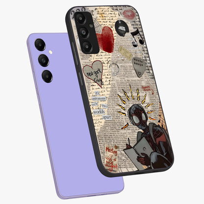 City Dream Sketch Glass Case displayed in angled mockup highlighting minimal city illustration with aesthetic sketch style.