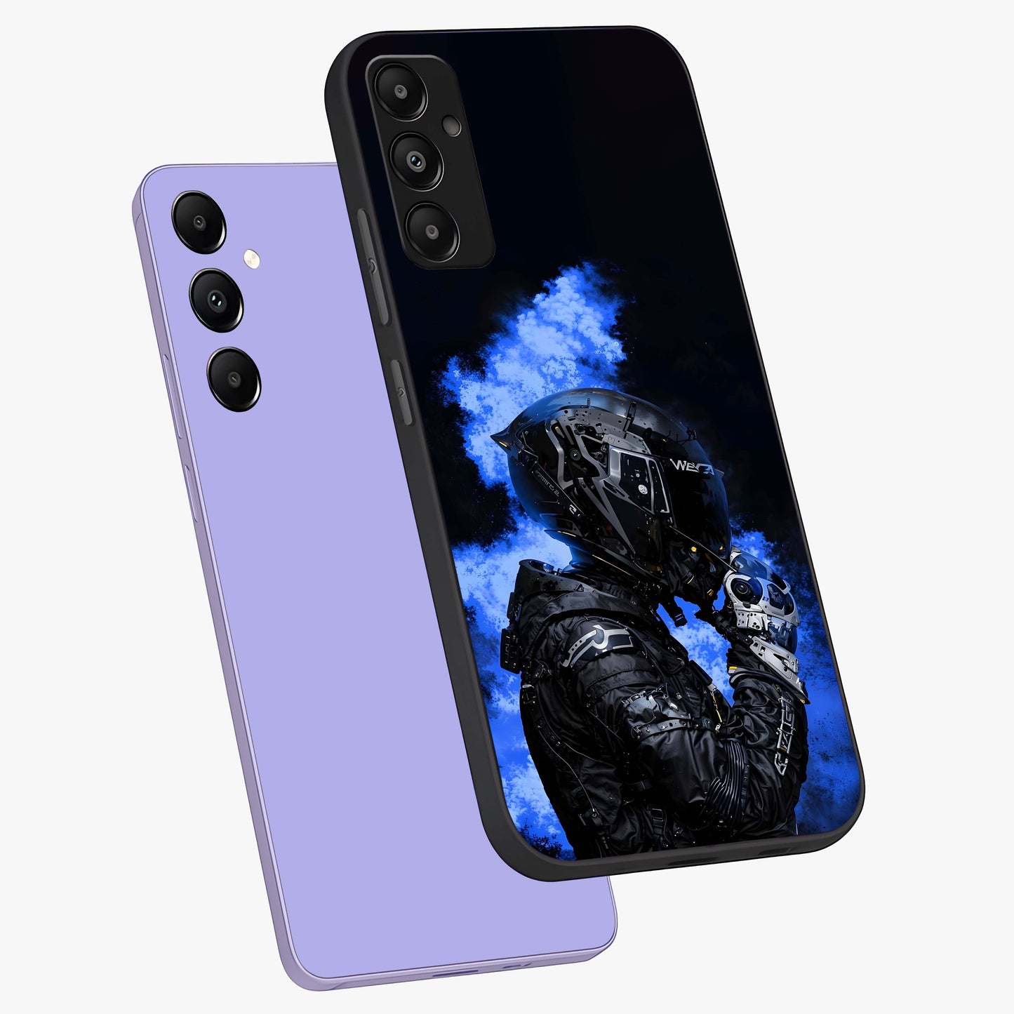 Cyber Sentinel Protocol Glass Case displayed in angled mockup highlighting digital cyber design with sci-fi aesthetic style.