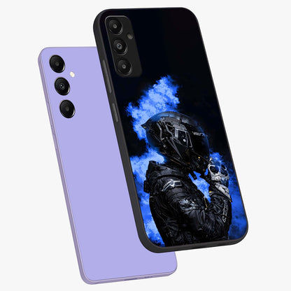 Cyber Sentinel Protocol Glass Case displayed in angled mockup highlighting digital cyber design with sci-fi aesthetic style.