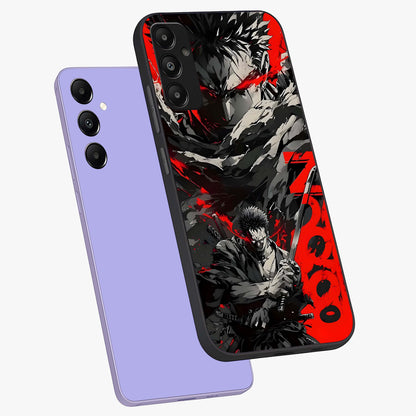 Demon Sword Resolve Glass Case displayed in angled mockup highlighting powerful demon sword illustration with dark fantasy aesthetic.