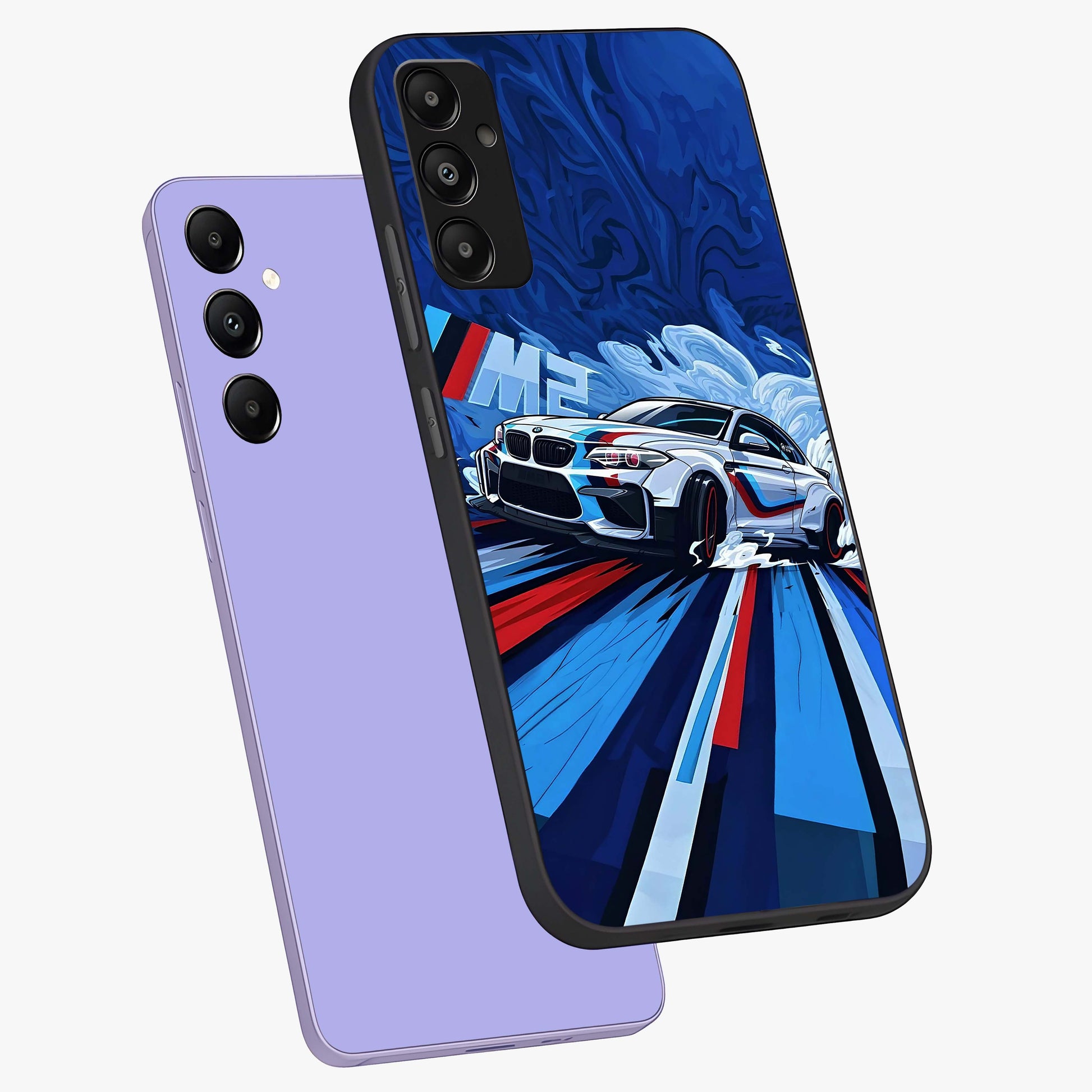 Drift Power Rush Glass Case displayed in angled mockup highlighting powerful drift car design with sporty aesthetic style.