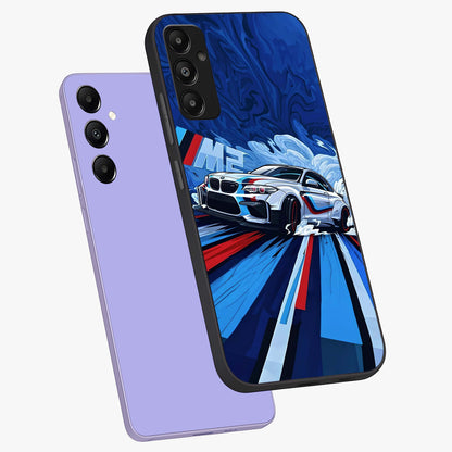 Drift Power Rush Glass Case displayed in angled mockup highlighting powerful drift car design with sporty aesthetic style.