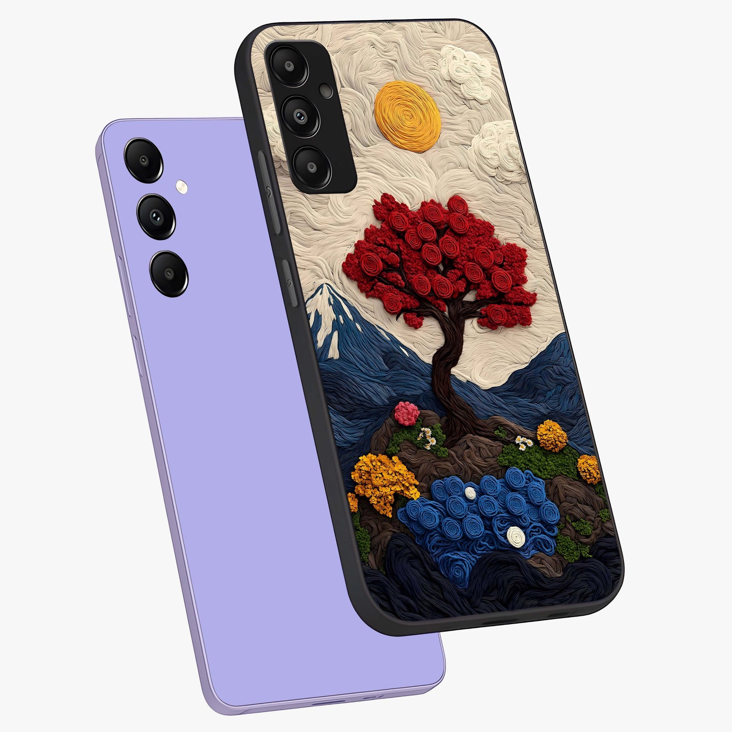 Eternal Nature Tapestry Glass Case displayed in angled mockup highlighting detailed botanical pattern with artistic aesthetic.