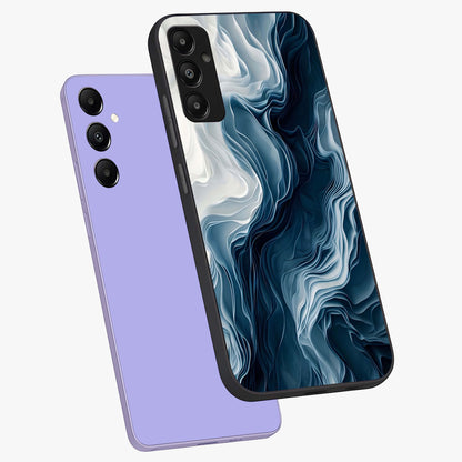 Ethereal Paper Marble Glass Case displayed in angled mockup highlighting elegant marble pattern with modern aesthetic style.