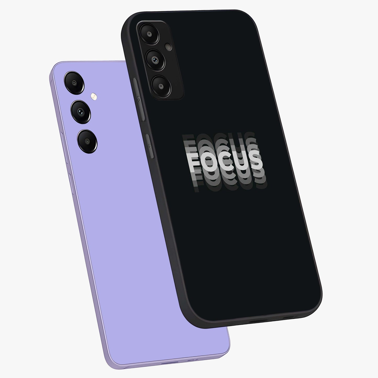 Focused Blade Discipline Glass Case displayed in angled mockup highlighting clean minimal text artwork with modern aesthetic style.