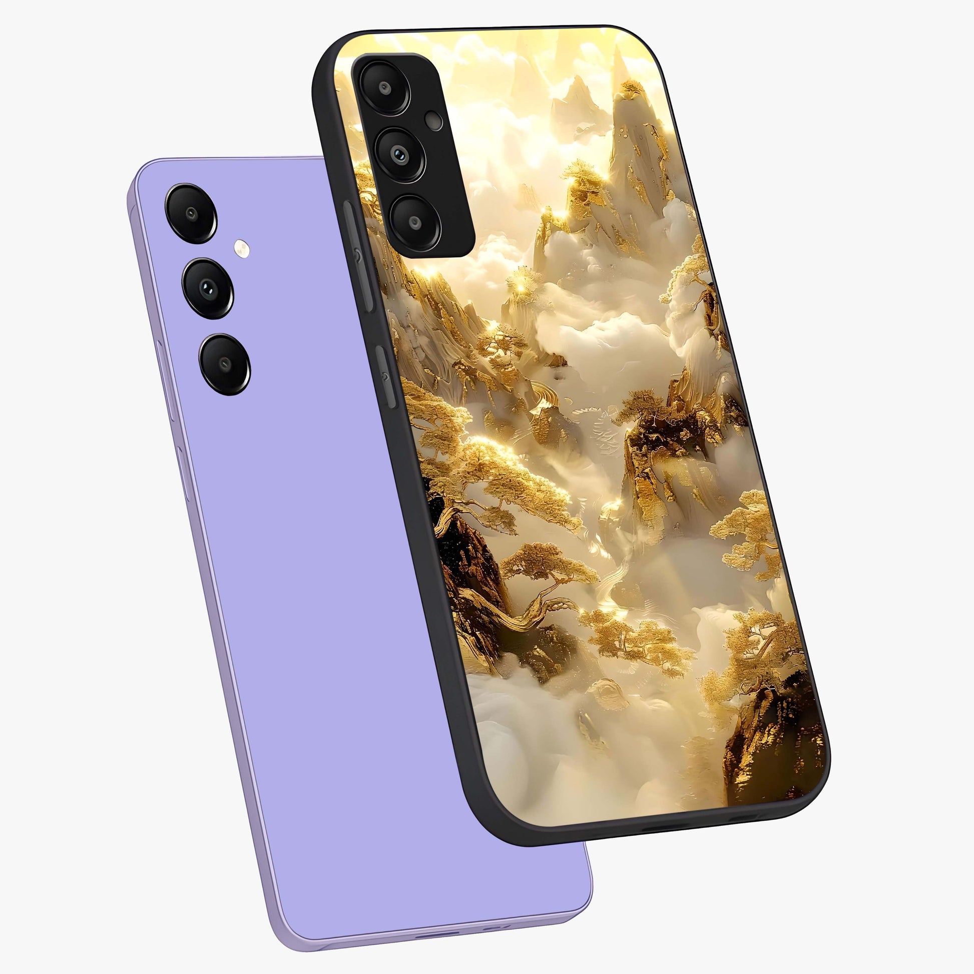 Gates Of Illumination Glass Case displayed in angled mockup highlighting radiant portal inspired design with fantasy aesthetic.