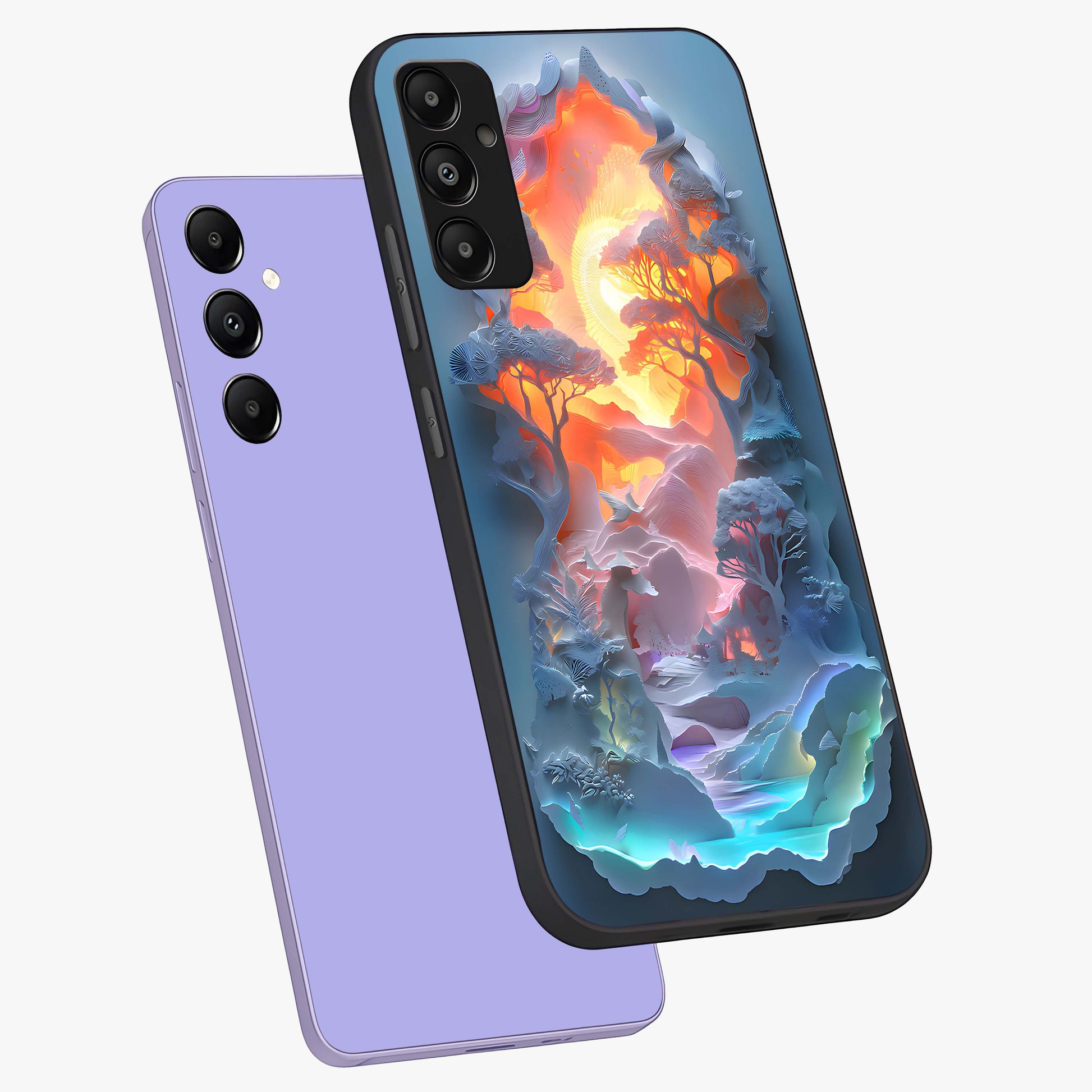 Glow Forest Portal Glass Case displayed in angled mockup highlighting mystical forest design with magical glowing aesthetic.