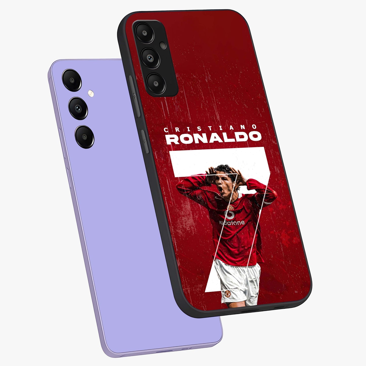 Goal Celebration Legacy Glass Case displayed in angled mockup highlighting energetic sports celebration design with bold athletic theme.