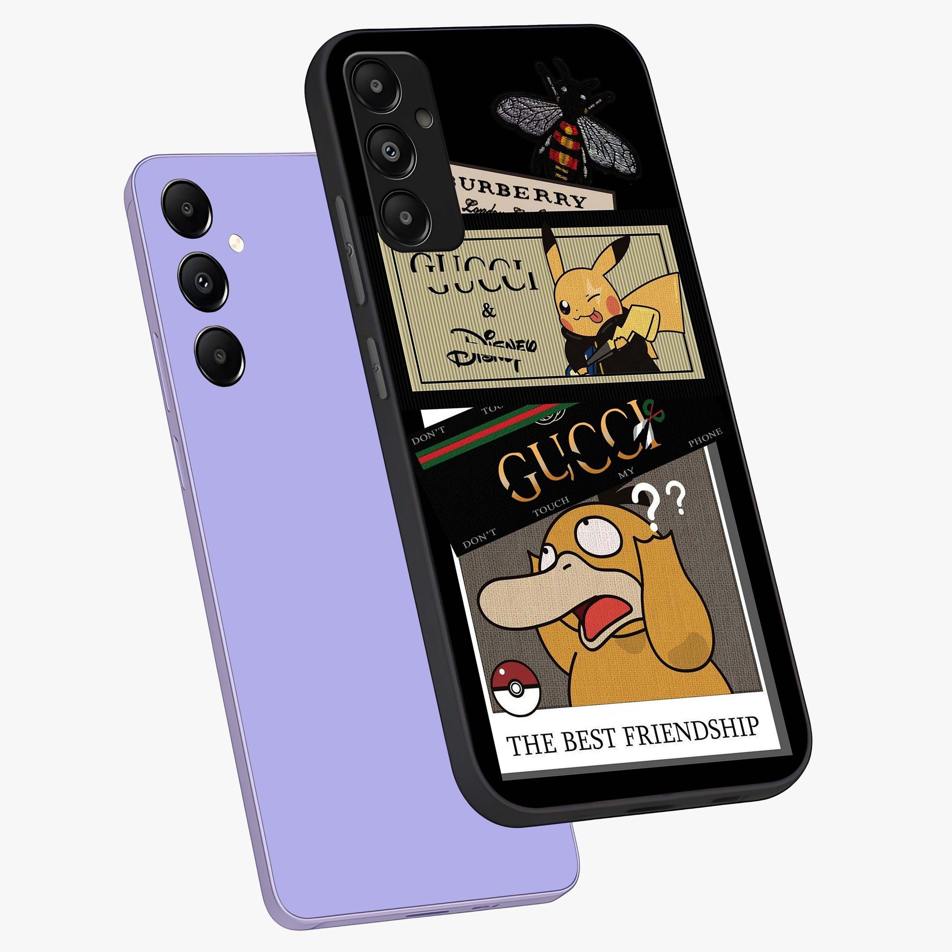 Gucci Play Mashup Glass Case displayed in angled mockup highlighting stylish fashion mashup design with bold aesthetic.