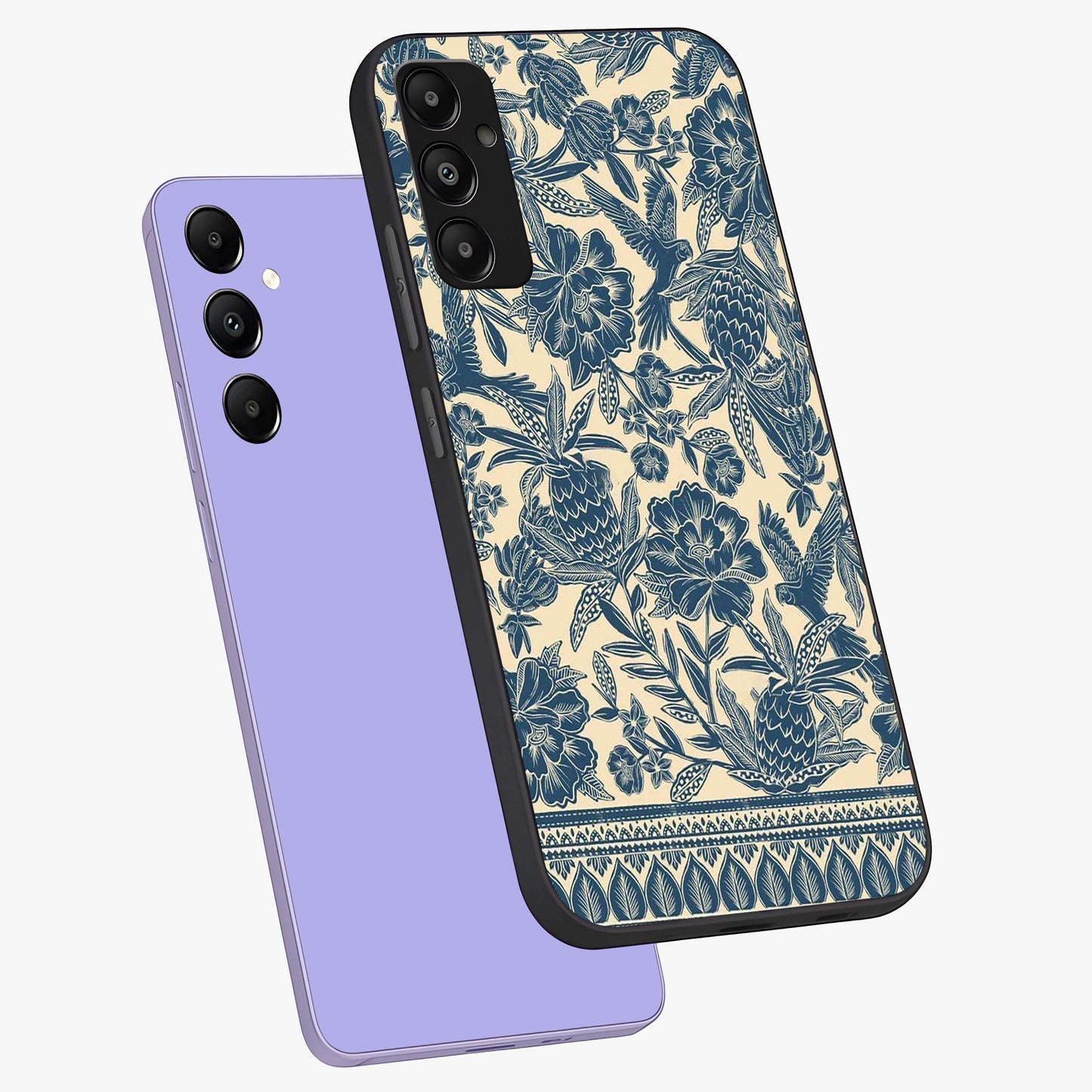 Heirloom Wild Bloom Glass Case displayed in angled mockup highlighting botanical bloom design with classic aesthetic style.