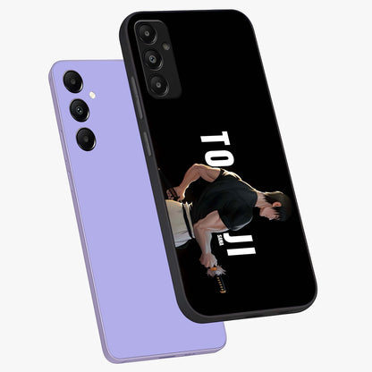 Midnight Blade Resolve Glass Case displayed in angled mockup highlighting powerful blade illustration with dramatic dark aesthetic.