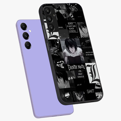 Midnight Chaos Mind Glass Case displayed in angled mockup highlighting chaotic artistic design with dramatic midnight aesthetic.