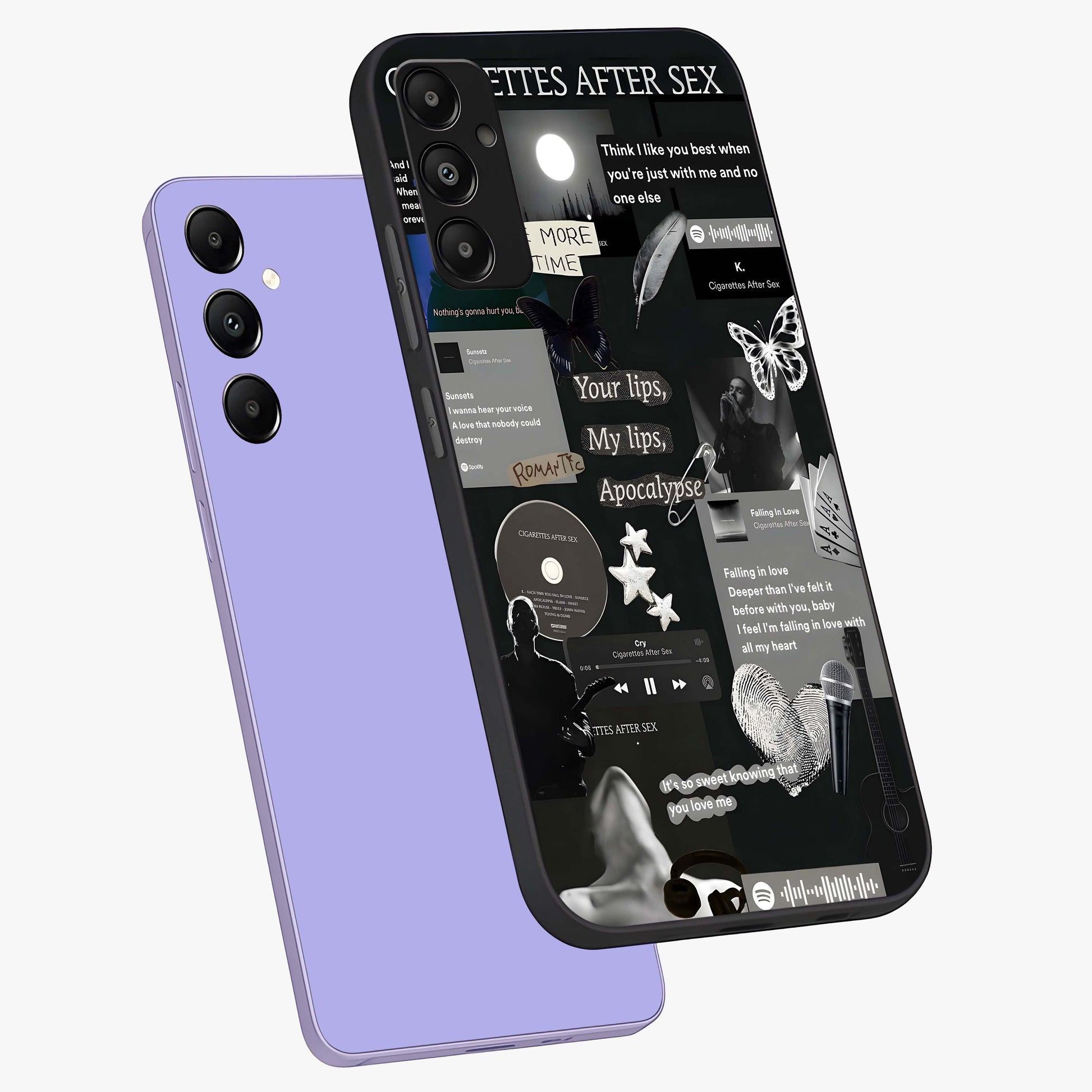 Midnight Love Echo Glass Case displayed in angled mockup highlighting elegant love inspired design with deep aesthetic style.